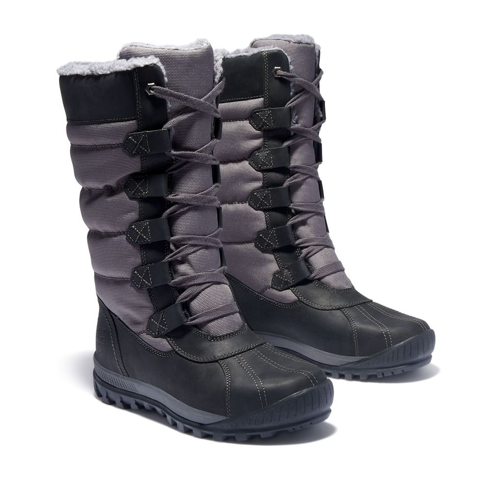 Timberland Μποτες Χιονιού Γυναικεια Μαυρα/Γκρι - Mt. Hayes Tall Waterproof - Greece 2945783-NO